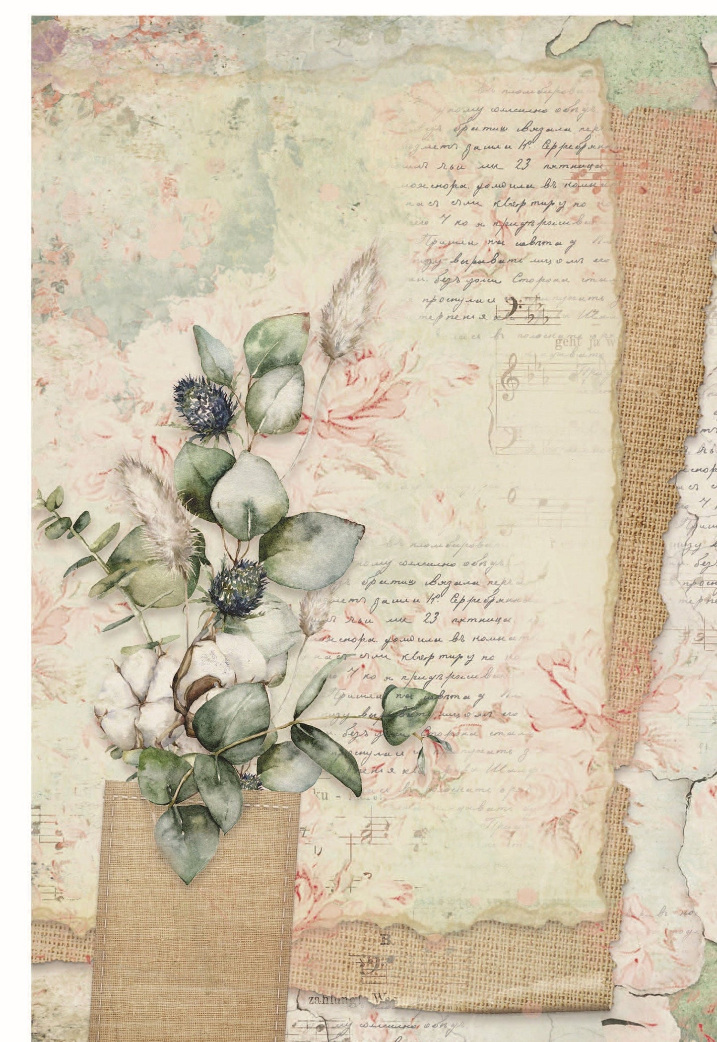 Letter Vintage Decoupage - Decoupage Art - Large Size Rice Paper for Decoupage - Decoupage Crafts