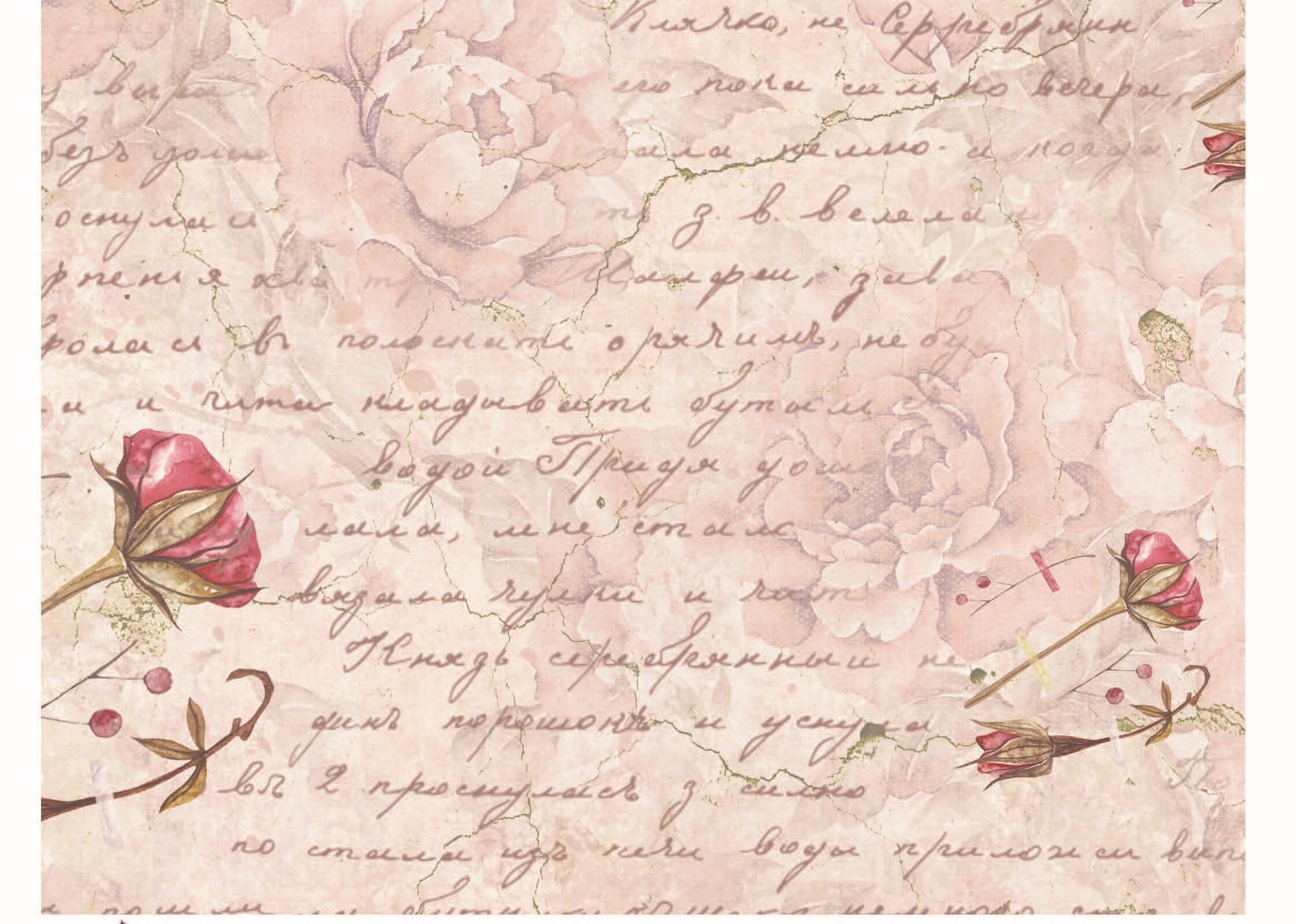 Red Letter Vintage Decoupage - Decoupage Art - Large Size Rice Paper for Decoupage - Decoupage Crafts