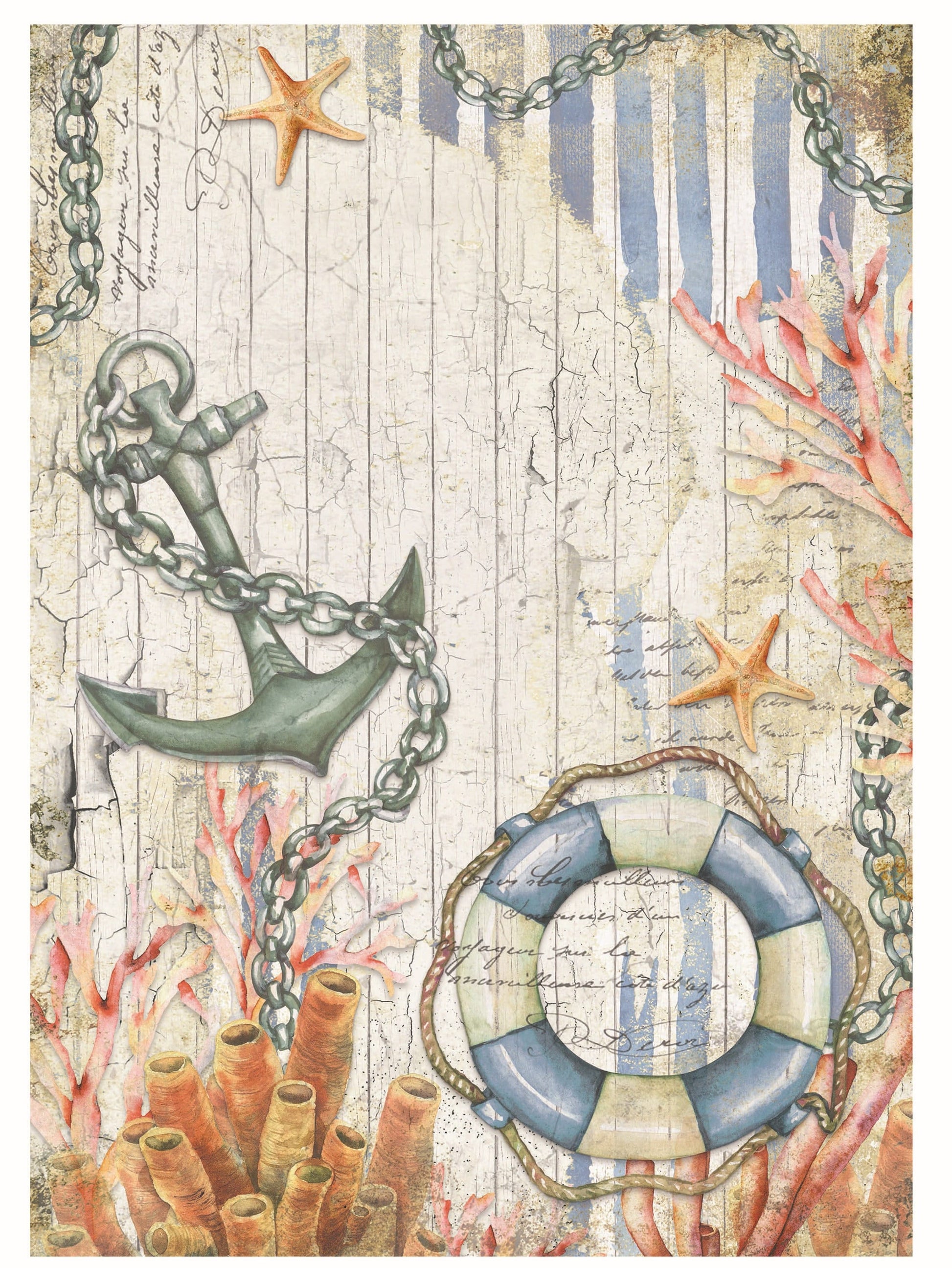 Anchor - Sea Life - Decorative Paper - Decoupage Art - Large Size Rice Paper for Decoupage - Decoupage Crafts