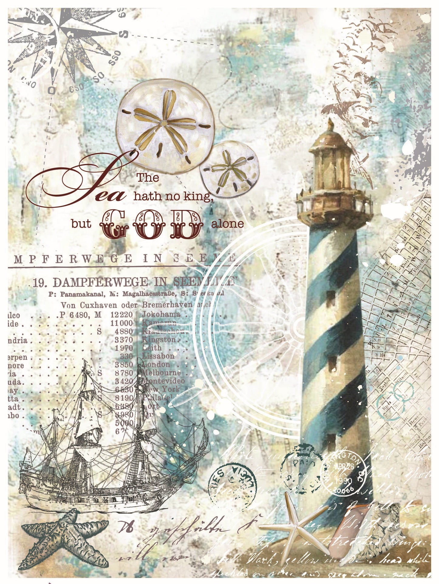 Lighthouse - Decorative Paper - Decoupage Art - Large Size Rice Paper for Decoupage - Decoupage Crafts