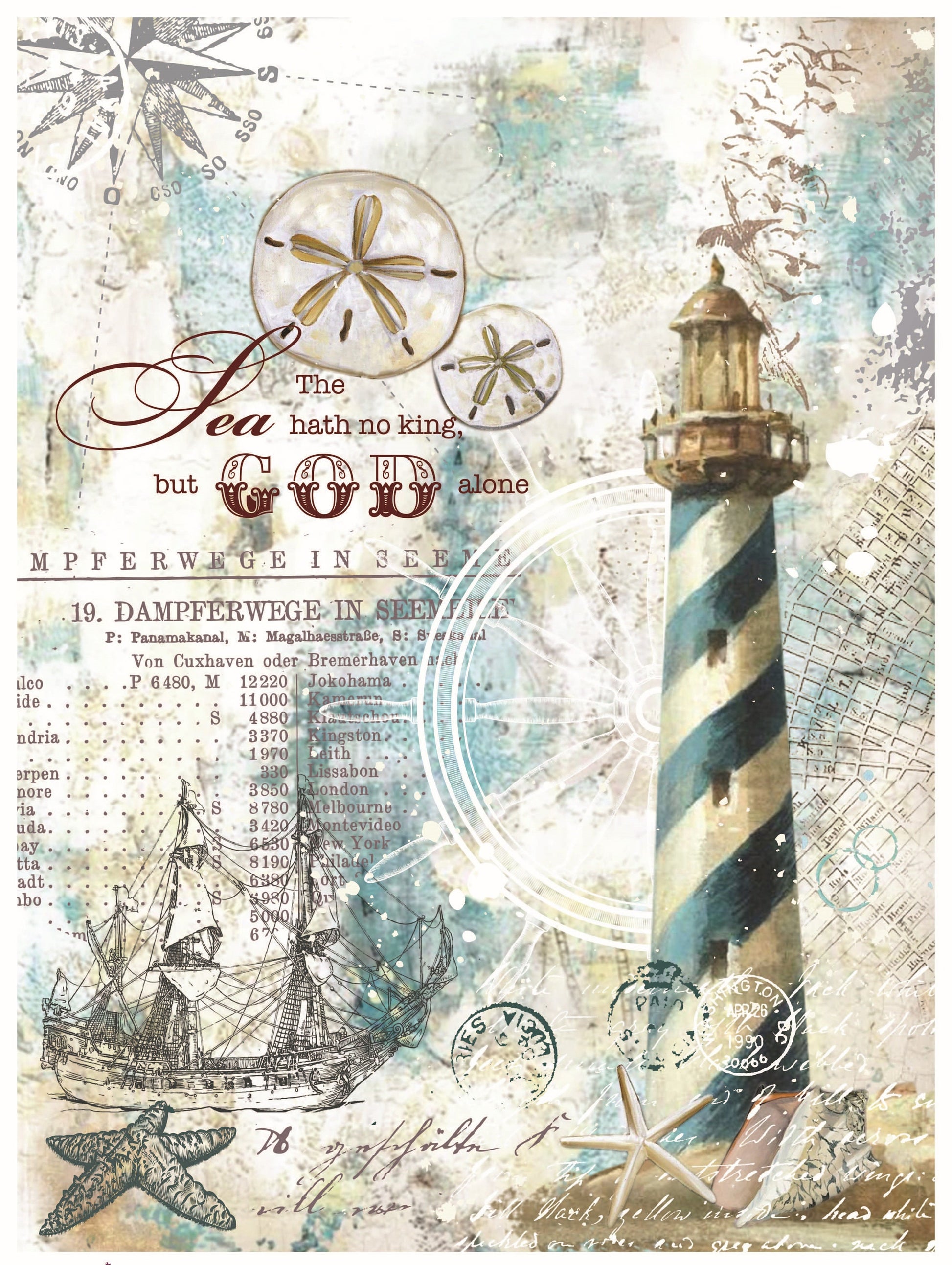 Lighthouse - Decorative Paper - Decoupage Art - Large Size Rice Paper for Decoupage - Decoupage Crafts