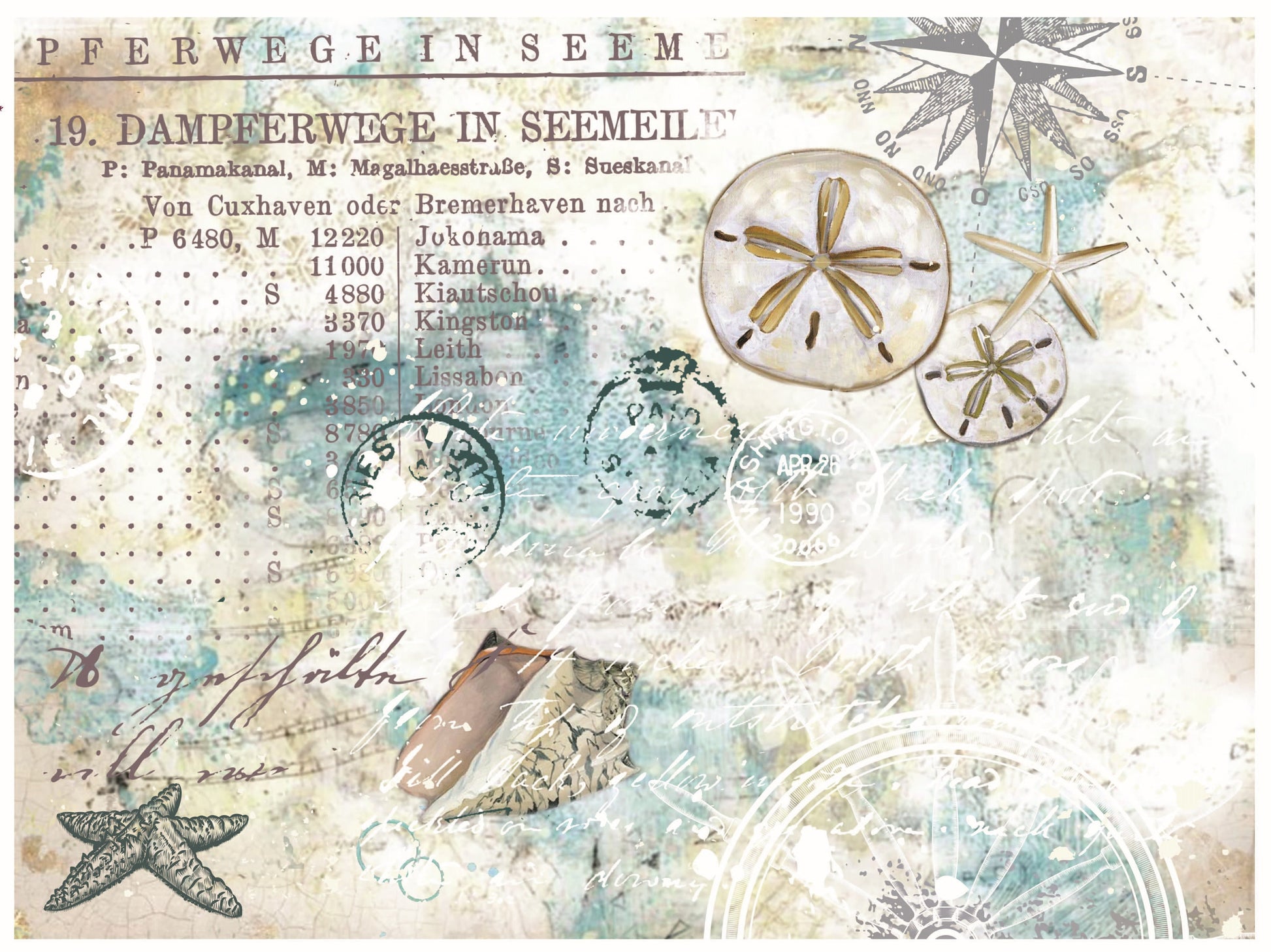 Sea Life Rice Paper for Decoupage – Furniture Decorative Paper (Large Size)