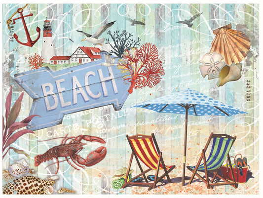 Beach Life - Lobster - Decorative Paper - Decoupage Art - Large Size Rice Paper for Decoupage - Decoupage Crafts