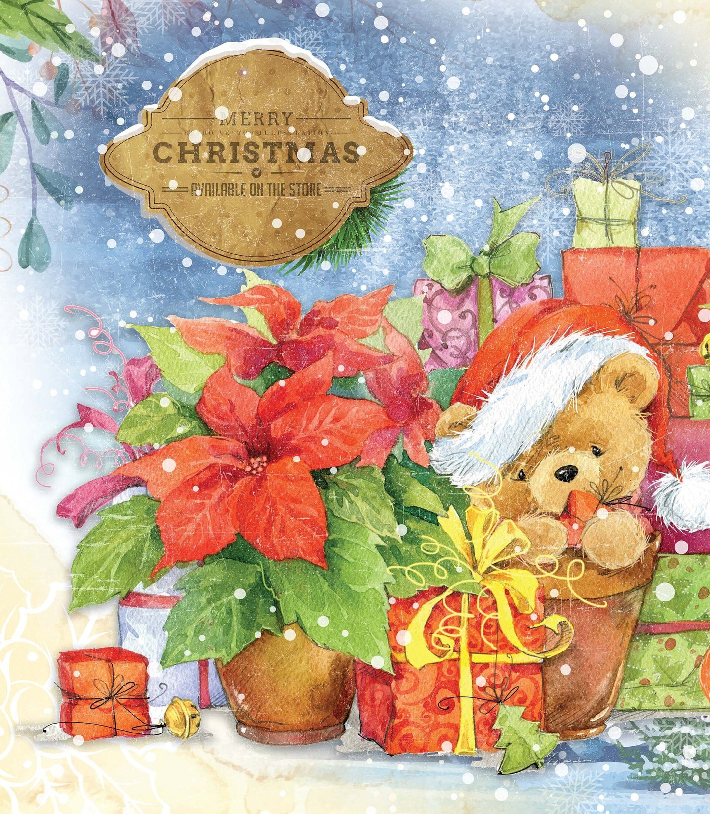 Christmas - Teddy Bear - Dear Santa - Gift - Horse - Decorative Christmas Paper - Decoupage for Furniture - Large Size Options