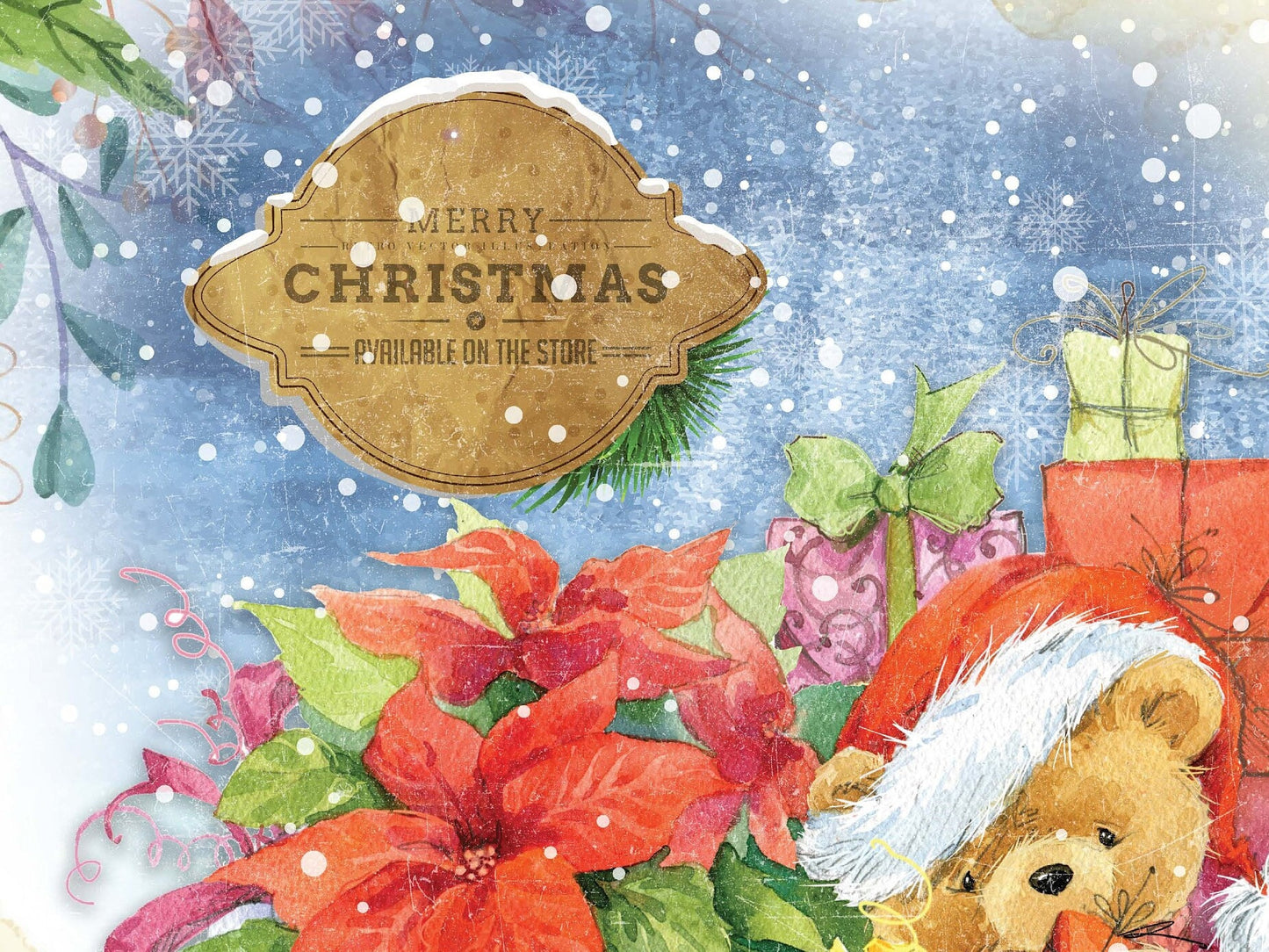 Christmas - Teddy Bear - Dear Santa - Gift - Horse - Decorative Christmas Paper - Decoupage for Furniture - Large Size Options