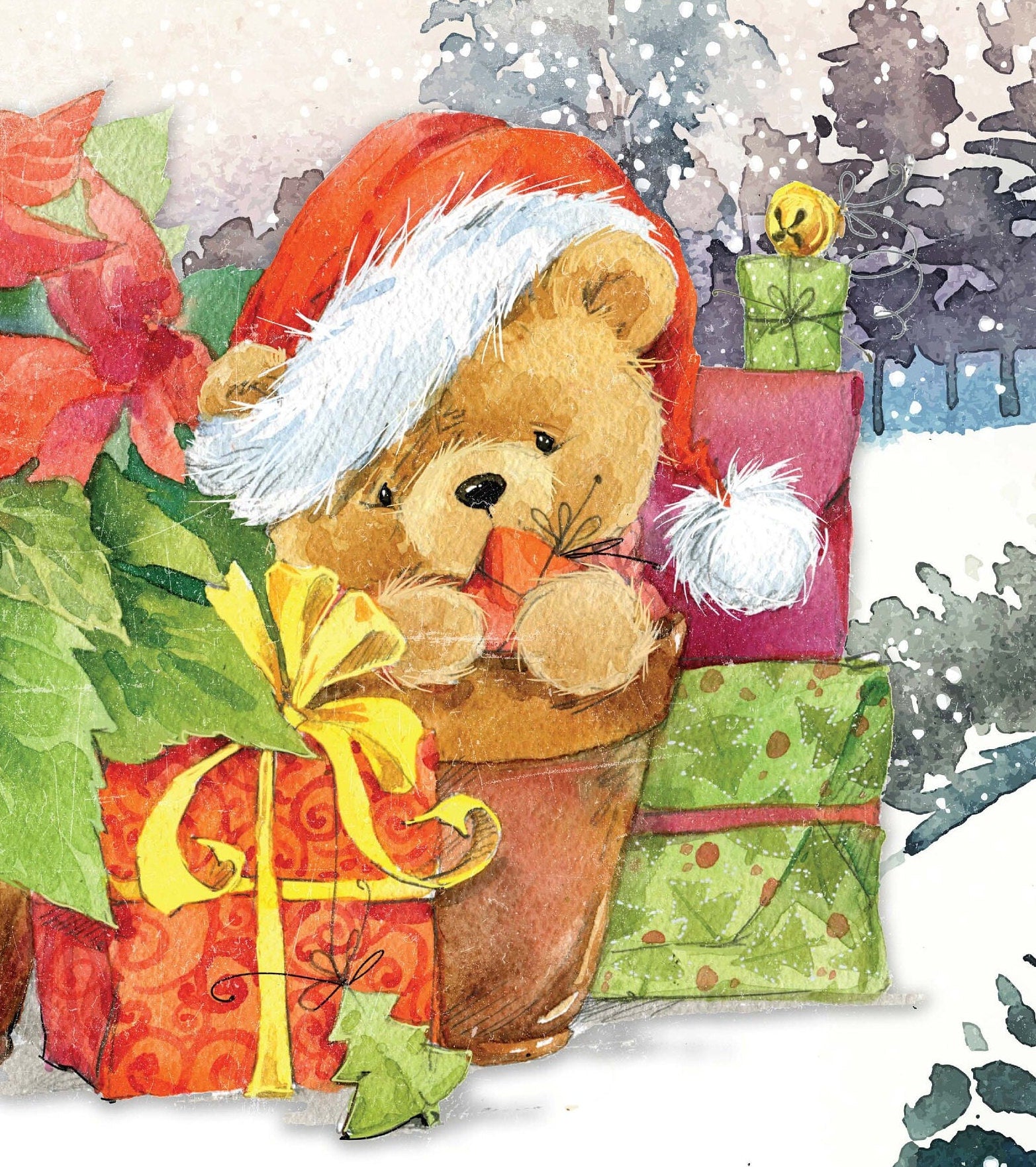 Christmas - Teddy Bear - Dear Santa - Gift - Horse - Decorative Christmas Paper - Decoupage for Furniture - Large Size Options