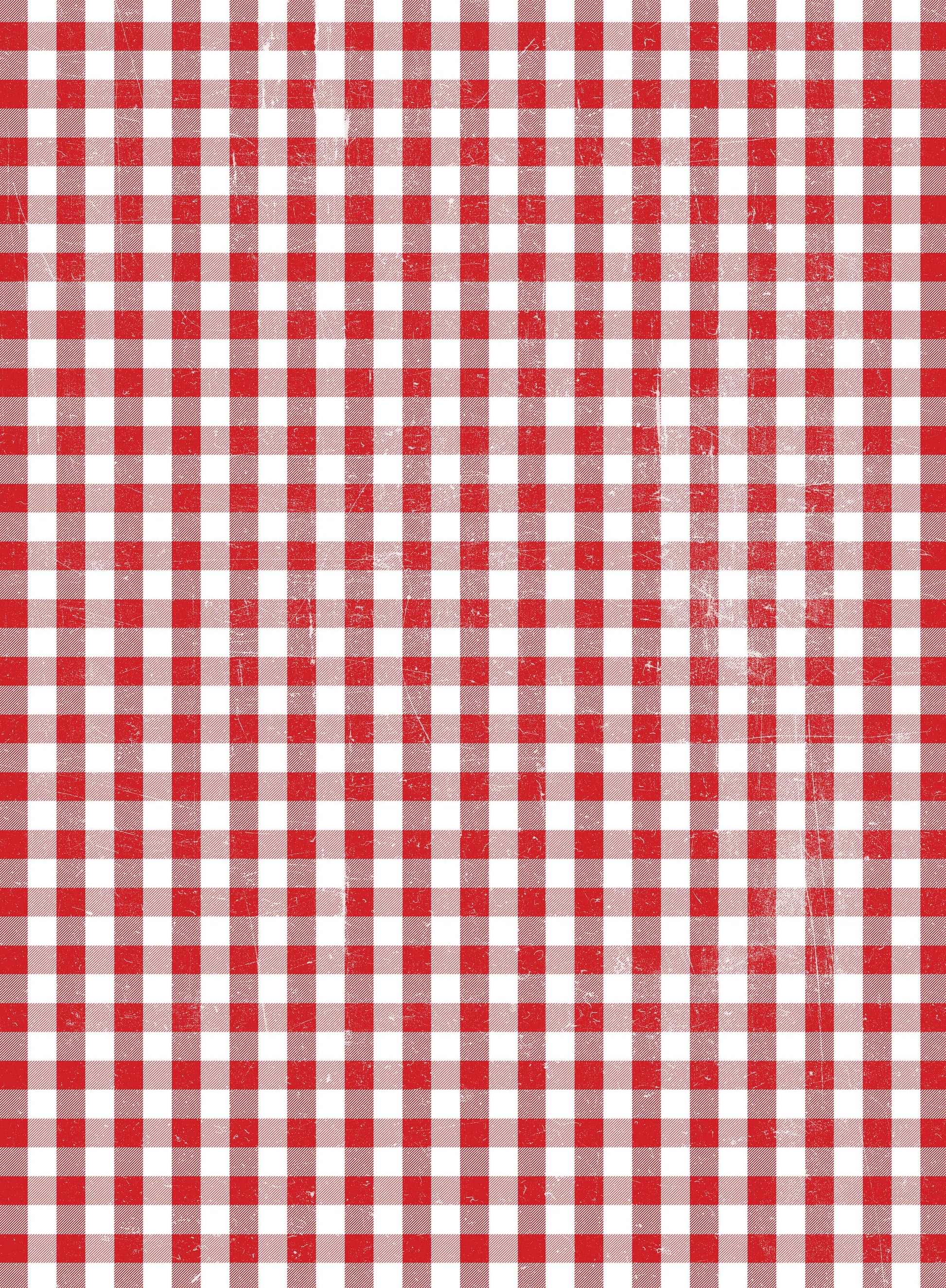 Merry Christmas - Gingham Pattern - Decorative Christmas Paper - Decoupage for Furniture - Large Size Options