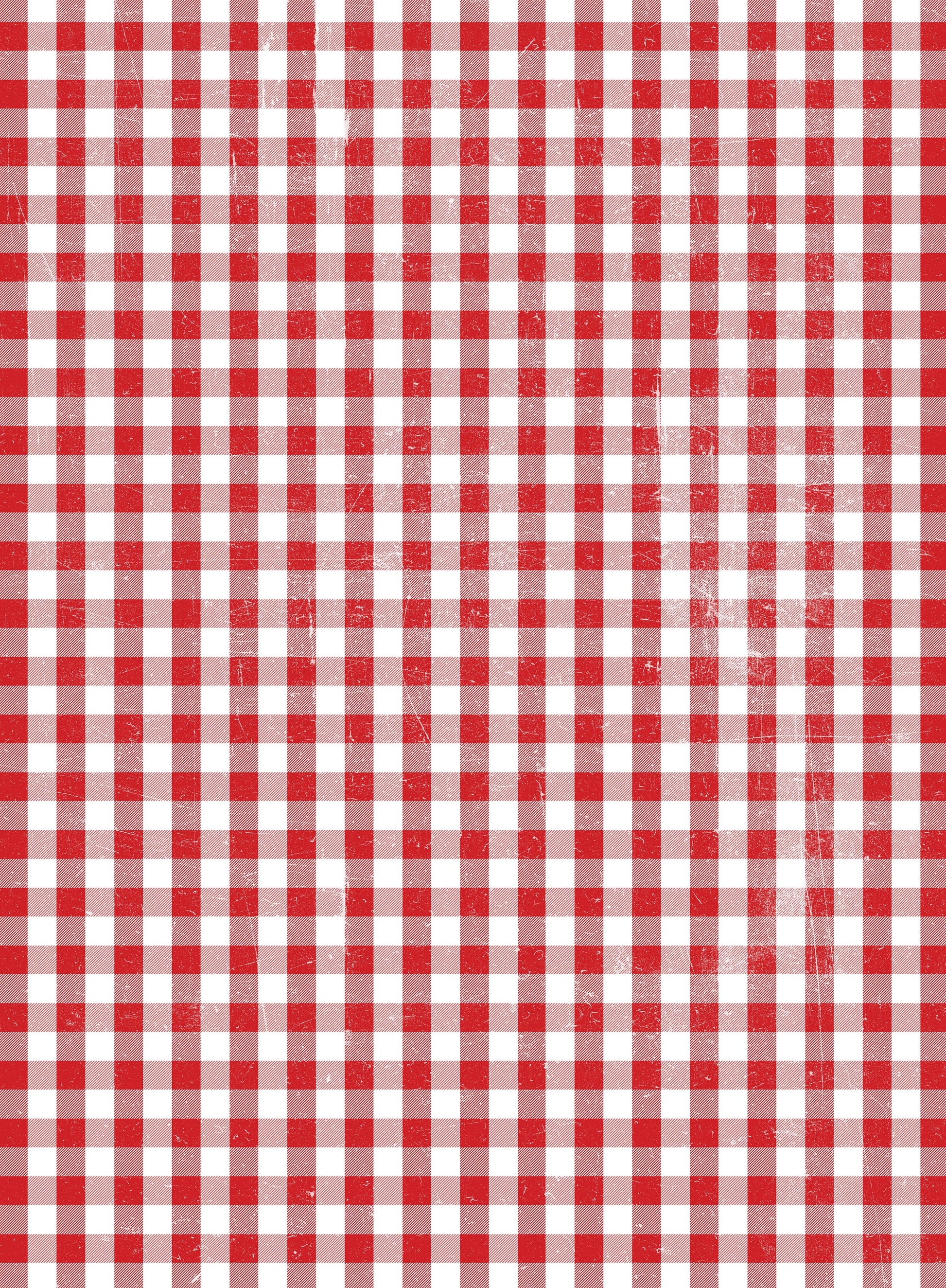 Merry Christmas - Gingham Pattern - Decorative Christmas Paper - Decoupage for Furniture - Large Size Options