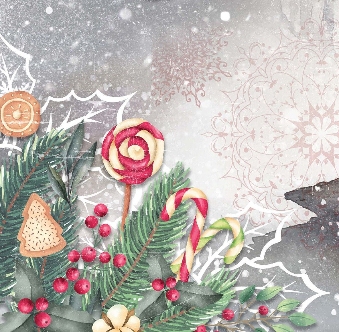 Merry Christmas - Decorative Christmas Paper - Decoupage for Furniture - Large Size Options