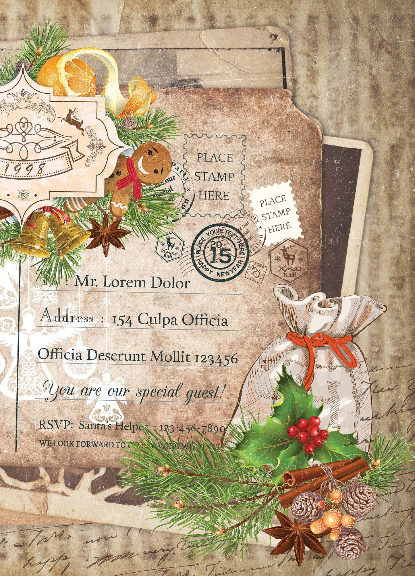 Merry Christmas - Decorative Christmas Paper - Decoupage for Furniture - Large Size Options