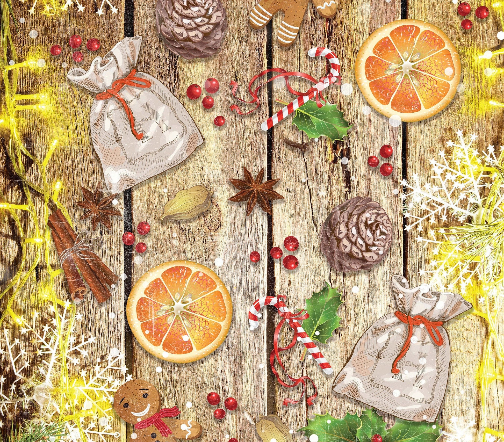 Merry Christmas - Decorative Christmas Paper - Decoupage for Furniture - Large Size Options