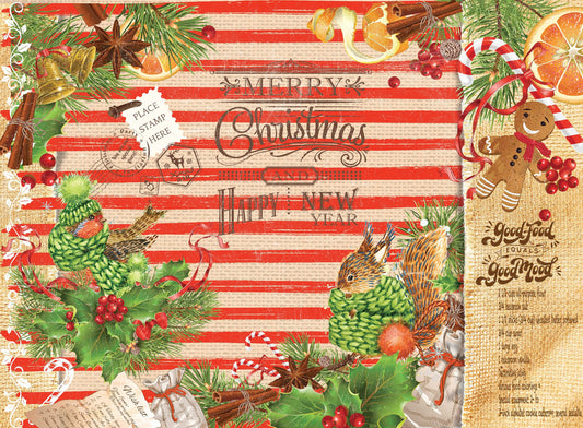 Merry Christmas - Decorative Christmas Paper - Decoupage for Furniture - Large Size Options