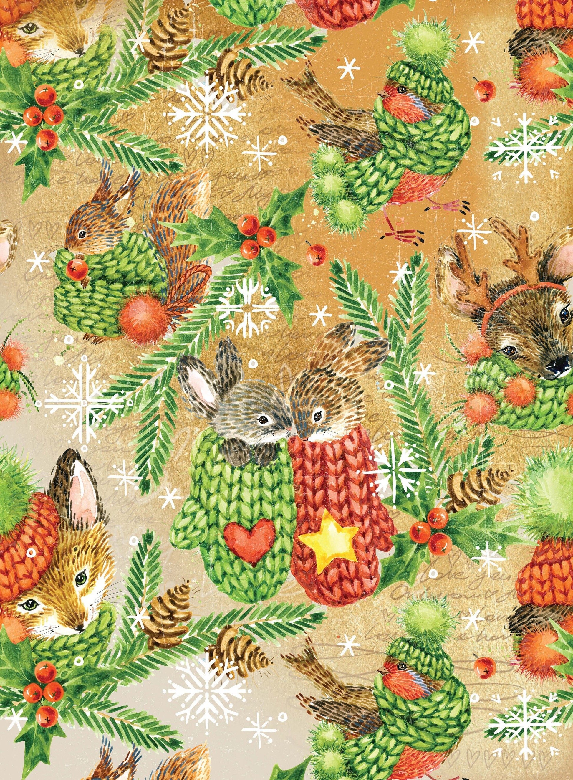 Merry Christmas - Decorative Christmas Paper - Decoupage for Furniture - Large Size Options
