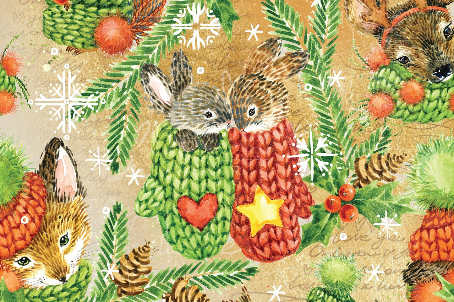 Merry Christmas - Decorative Christmas Paper - Decoupage for Furniture - Large Size Options