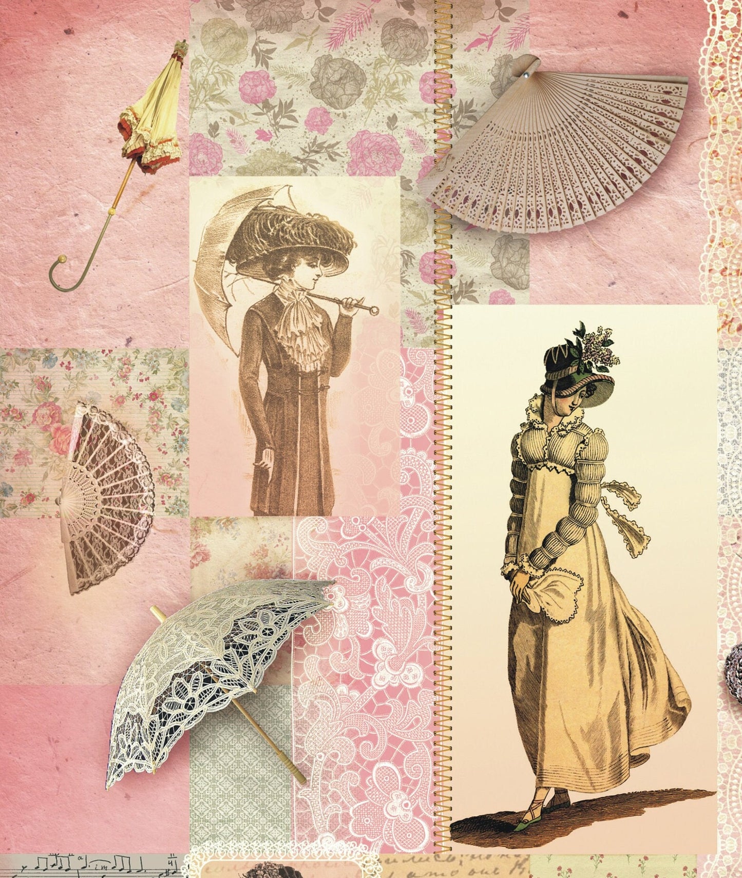 Victorian Lady - Vintage Decoupage Art - Rice Paper - Decoupage for Furniture - Large Size Rice Paper for Decoupage