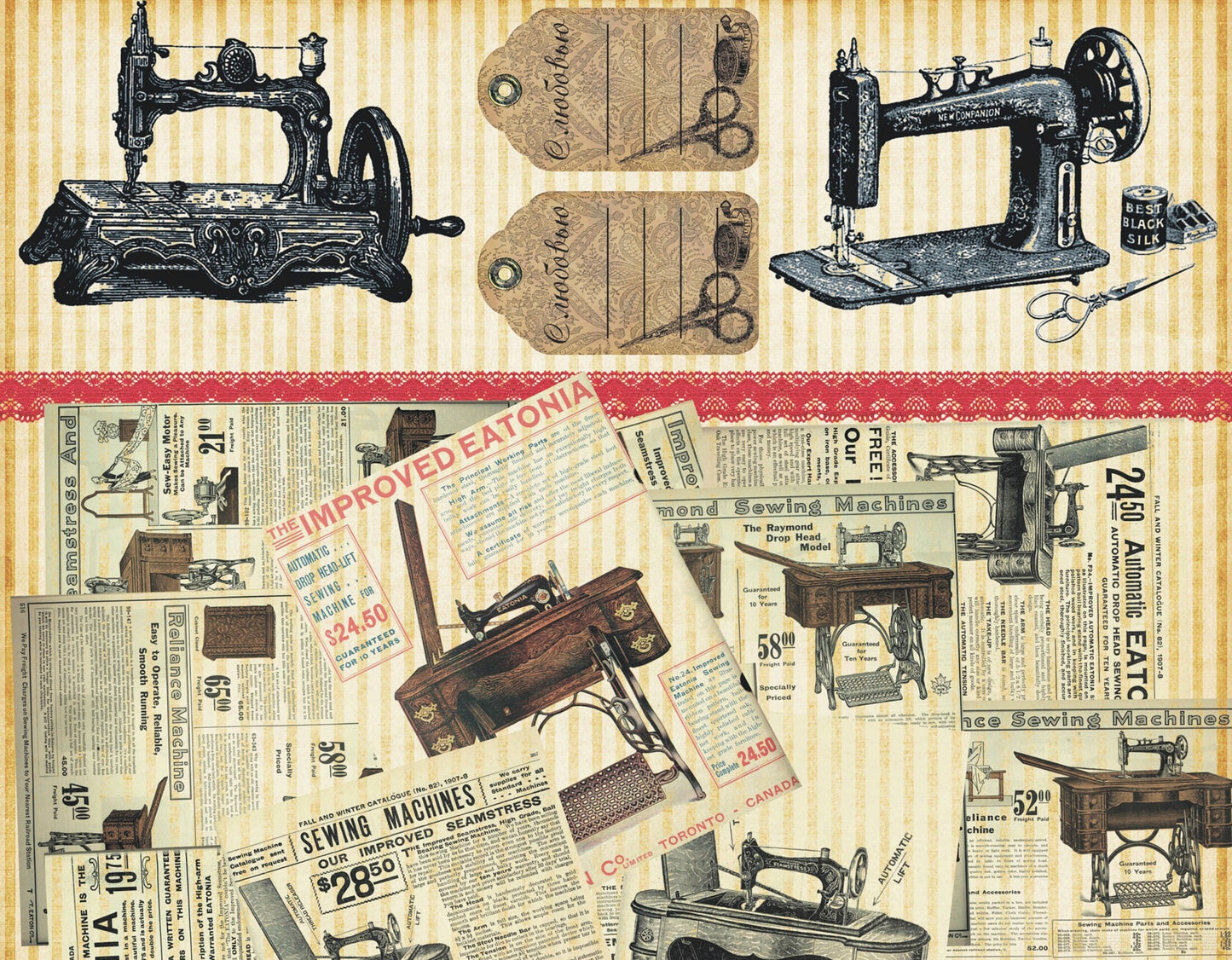 Vintage Decoupage Art - Rice Paper - Decoupage for Furniture - Large Size Rice Paper for Decoupage