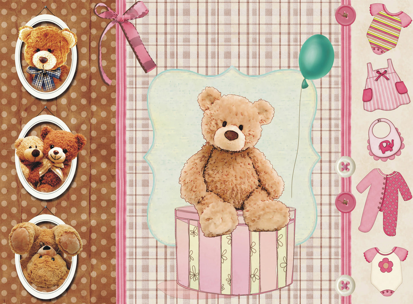 teddy bear decoupage paper