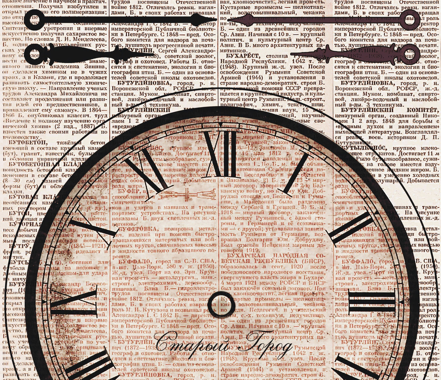 Clock - Vintage Decoupage Art - Rice Paper - Decoupage for Furniture - Large Size Rice Paper for Decoupage