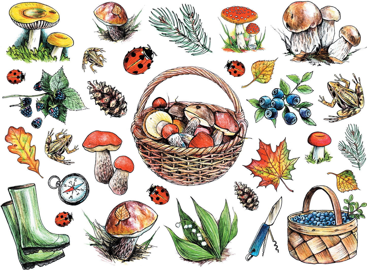 mushrooms decoupage