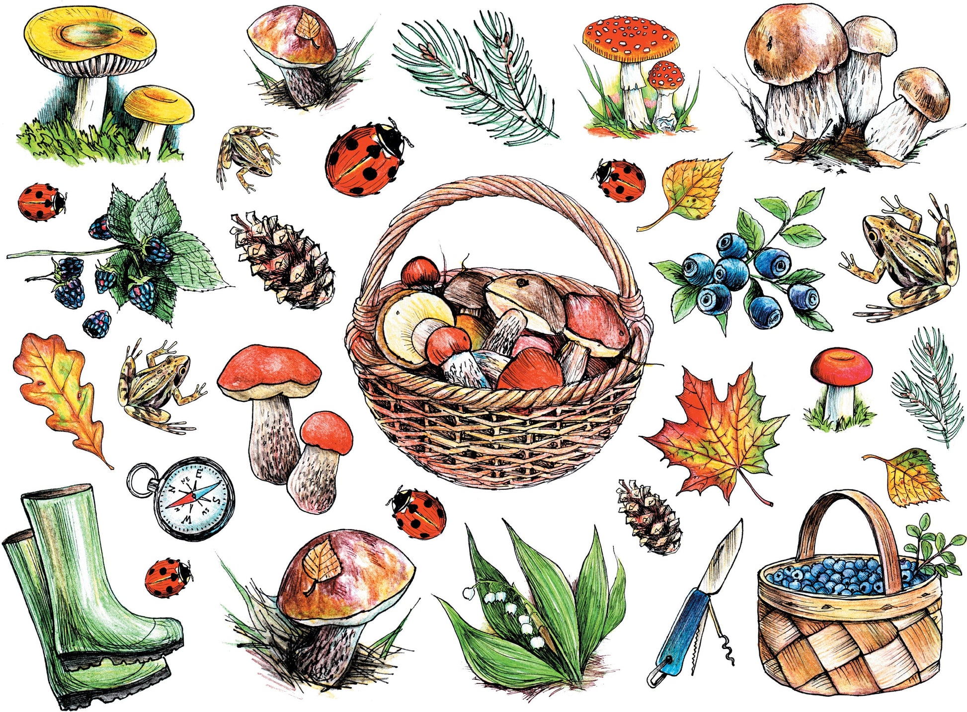 mushrooms decoupage