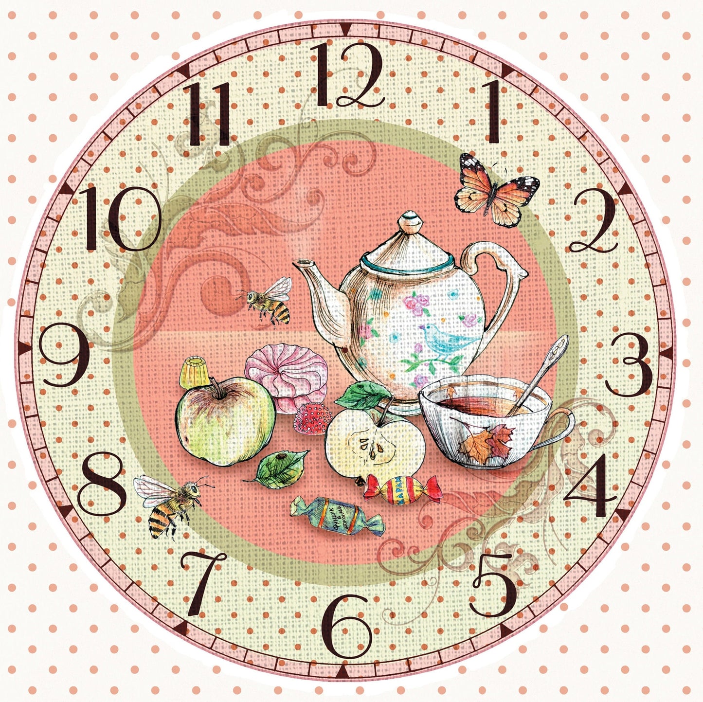 Clock - Vintage Decoupage Art - Rice Paper - Decoupage for Furniture - Large Size Rice Paper for Decoupage - Sheets