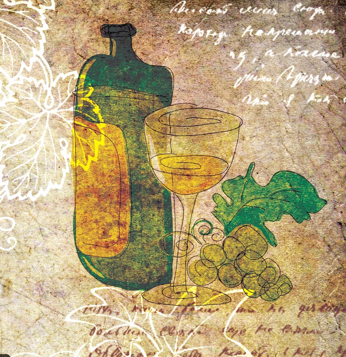 Wine Yard - Vintage Decoupage Art - Rice Paper - Decoupage for Furniture - Large Size Rice Paper for Decoupage - Sheets