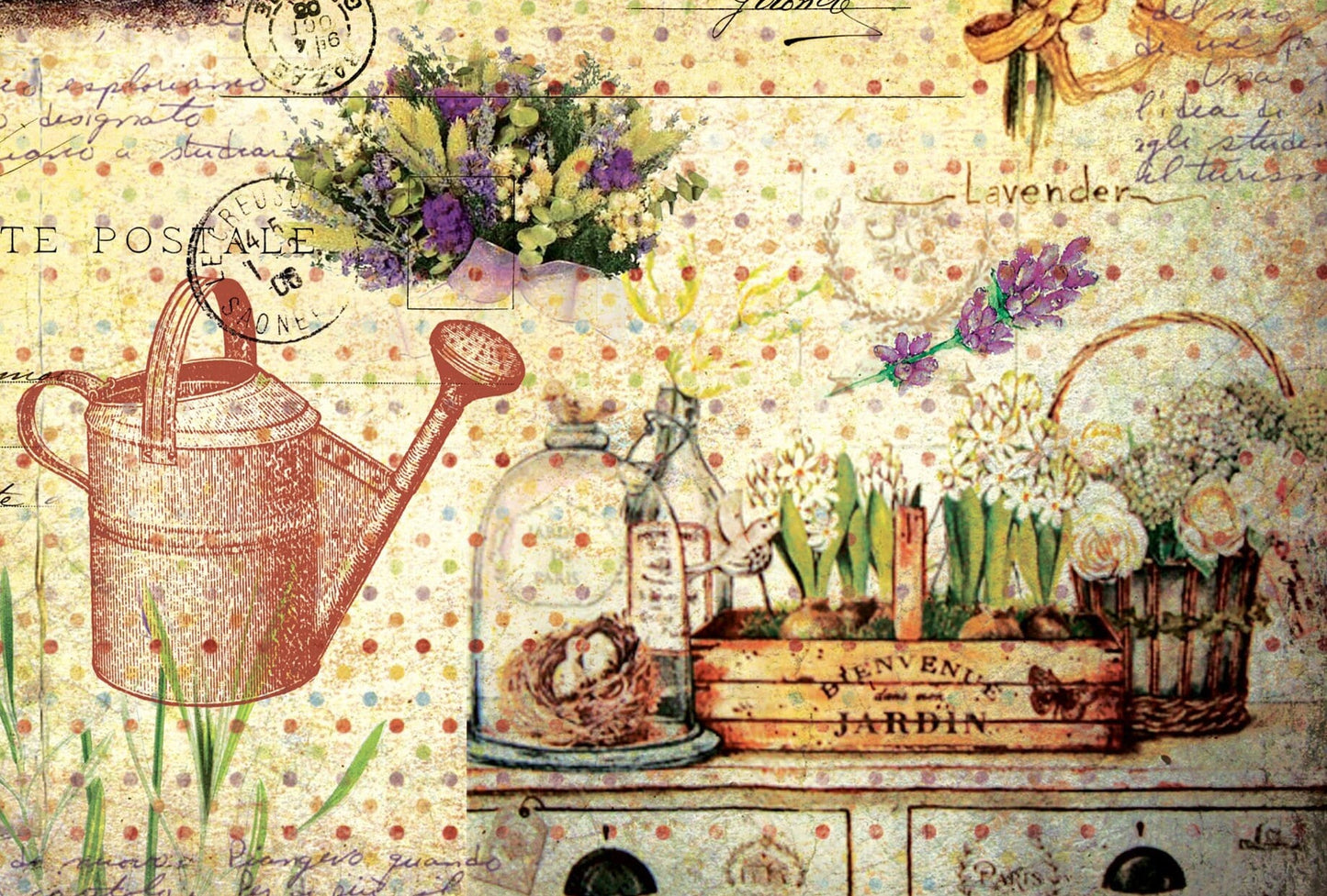 Lavender Vintage Decoupage Rice Paper – Furniture Art