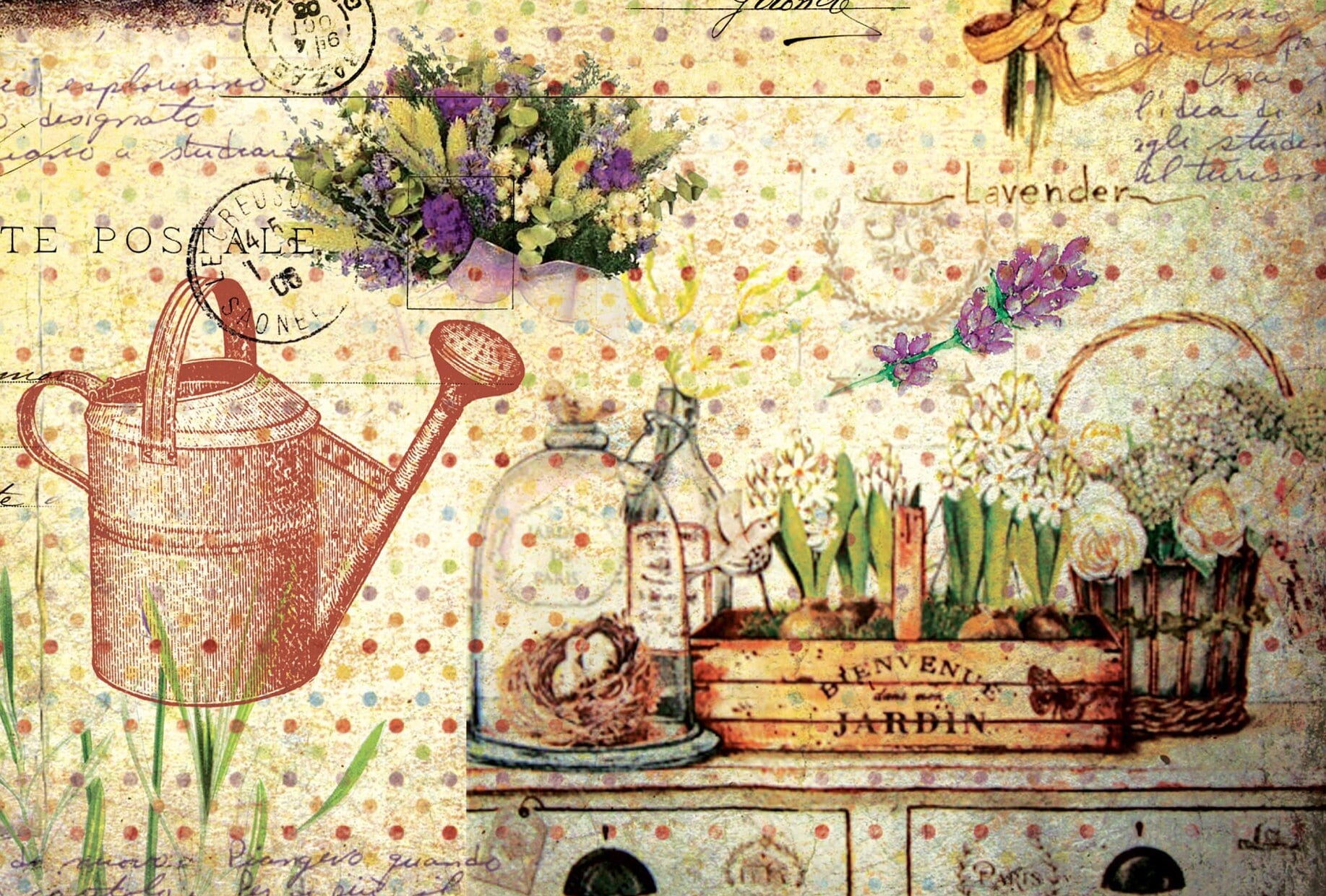 Lavender Vintage Decoupage Rice Paper – Furniture Art