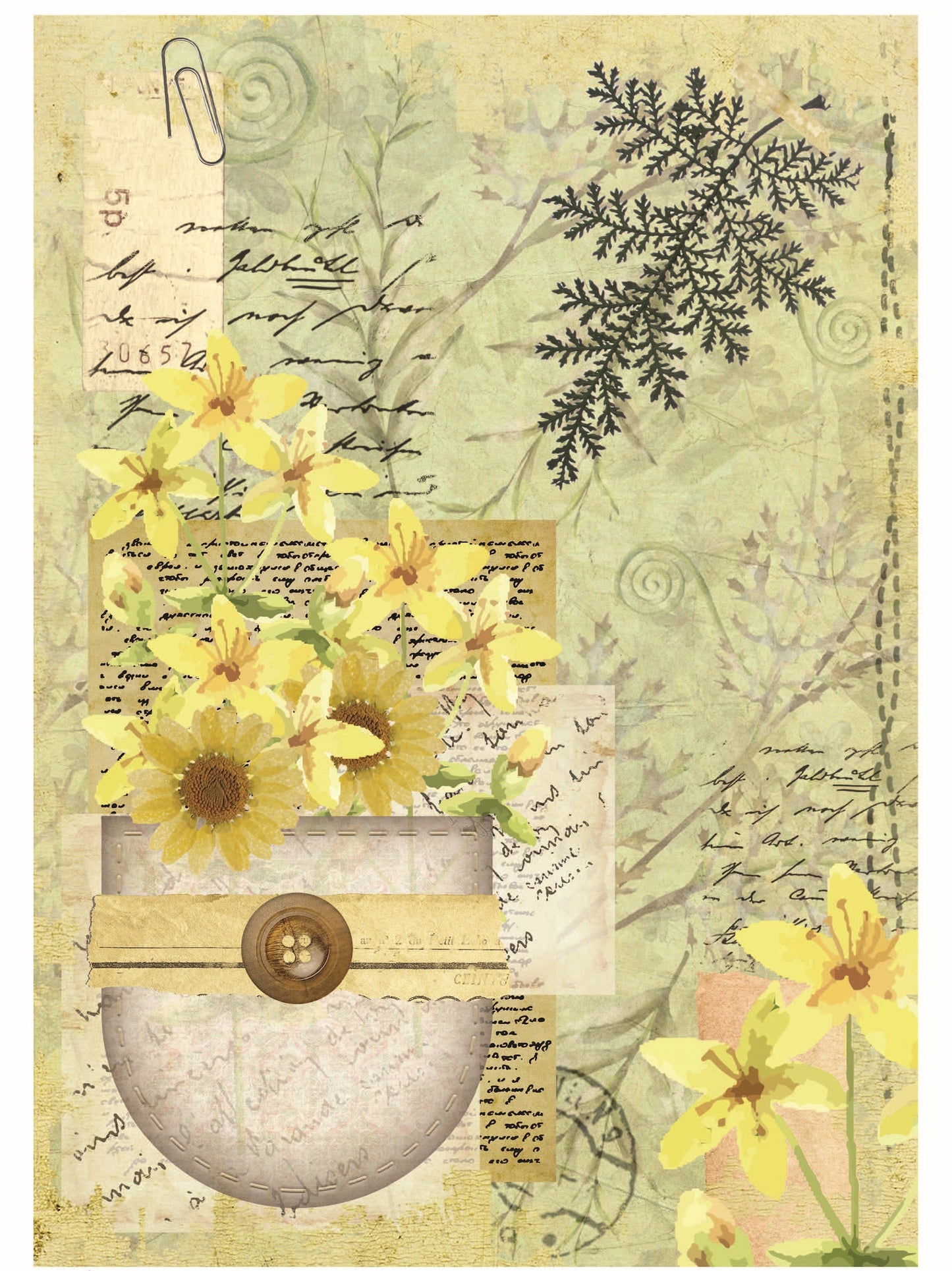 Yellow Flowers - Floral Decoupage - Decoupage Art - Large Size Rice Paper for Decoupage - Decoupage Crafts