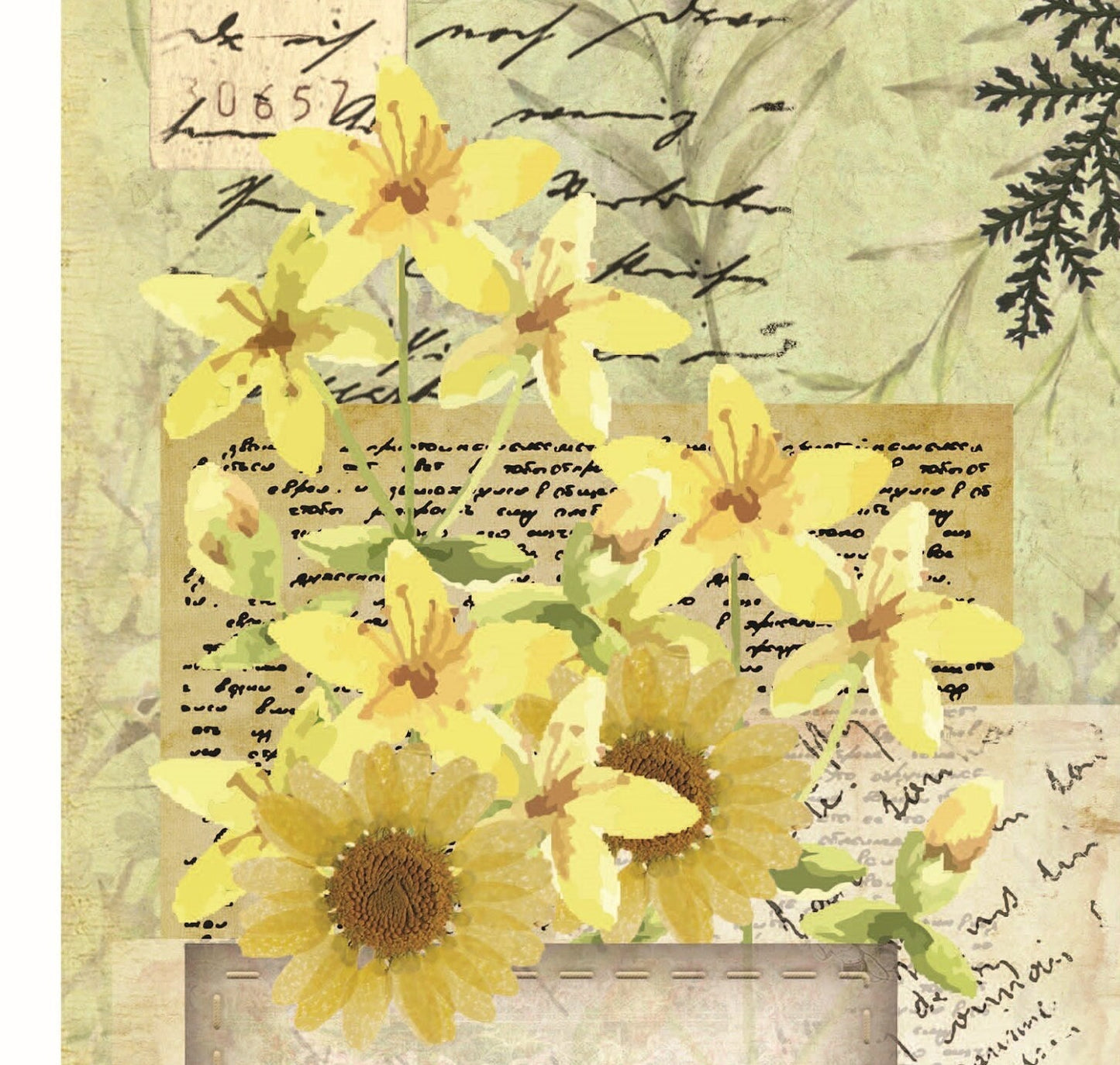 Yellow Flowers - Floral Decoupage - Decoupage Art - Large Size Rice Paper for Decoupage - Decoupage Crafts