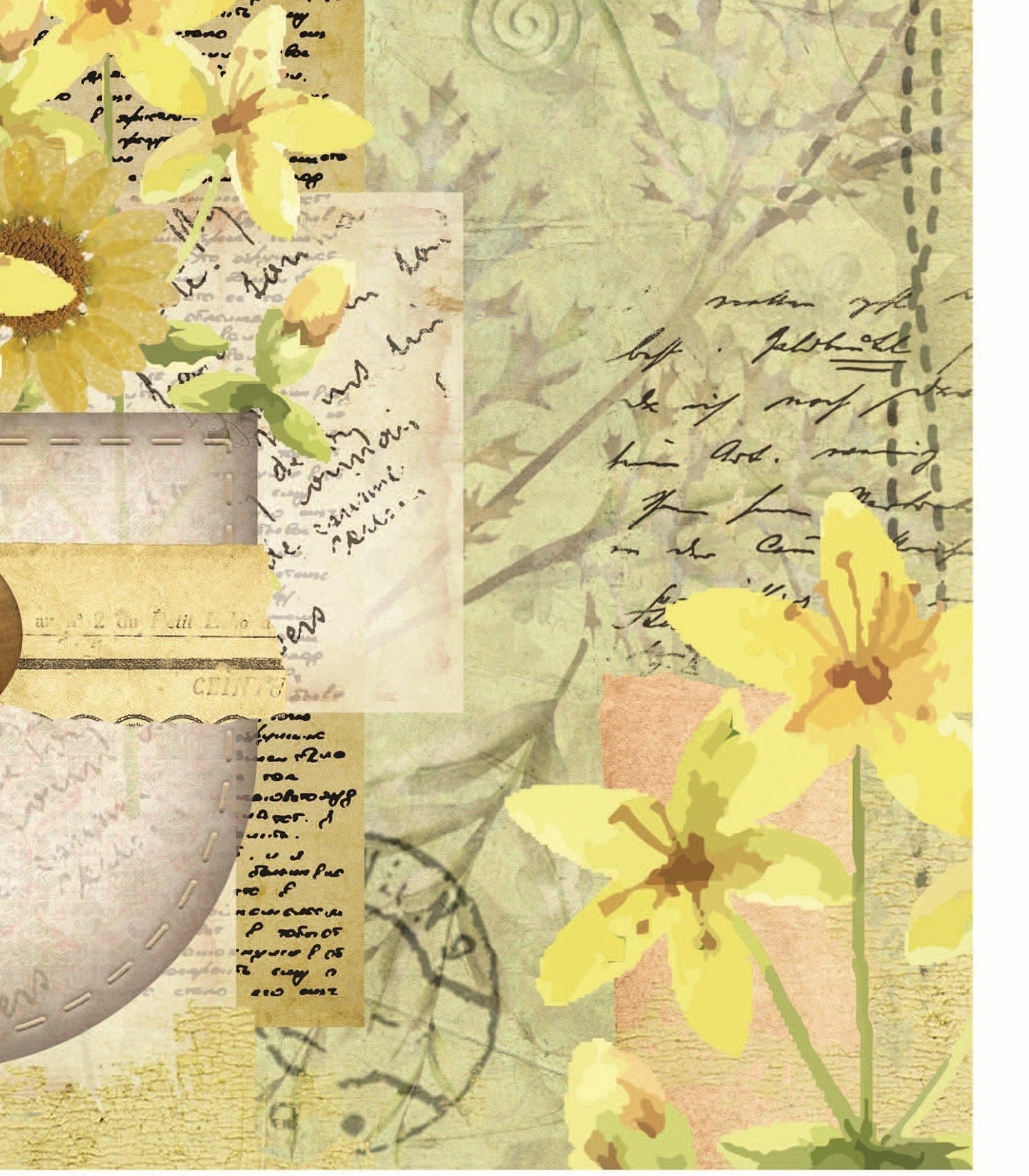 Yellow Flowers - Floral Decoupage - Decoupage Art - Large Size Rice Paper for Decoupage - Decoupage Crafts