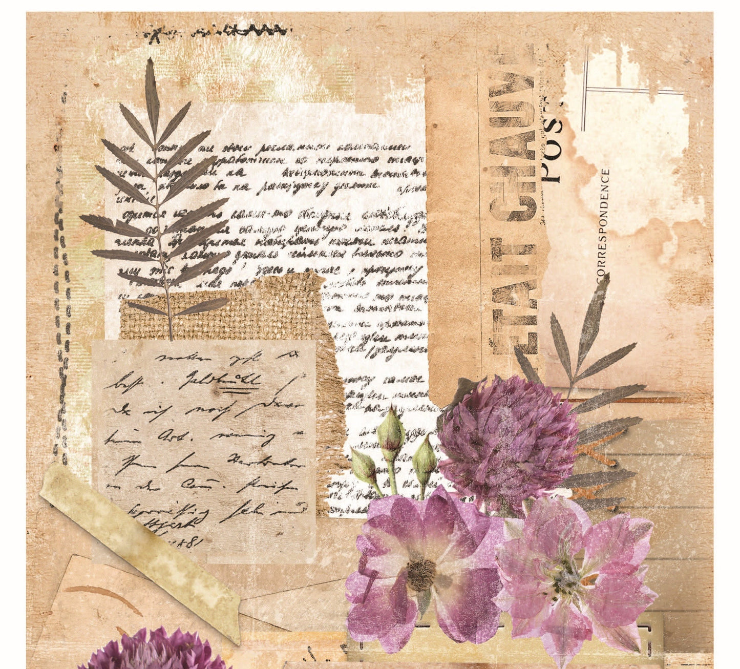 Purple Flowers - Floral Decoupage - Decoupage Art - Large Size Rice Paper for Decoupage - Decoupage Crafts