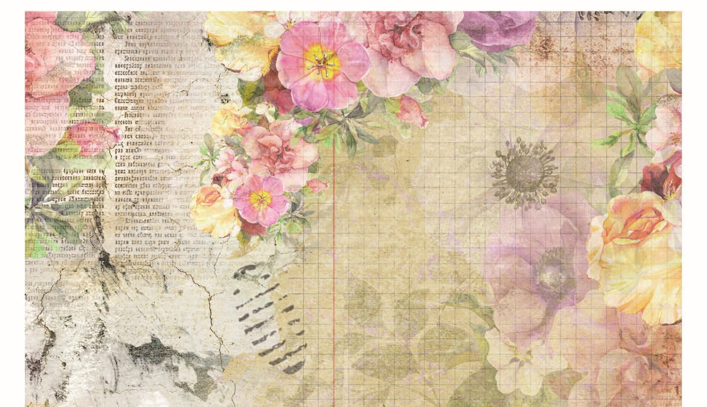 Vintage Floral Decoupage - Decoupage Art - Large Size Rice Paper for Decoupage - Decoupage Crafts