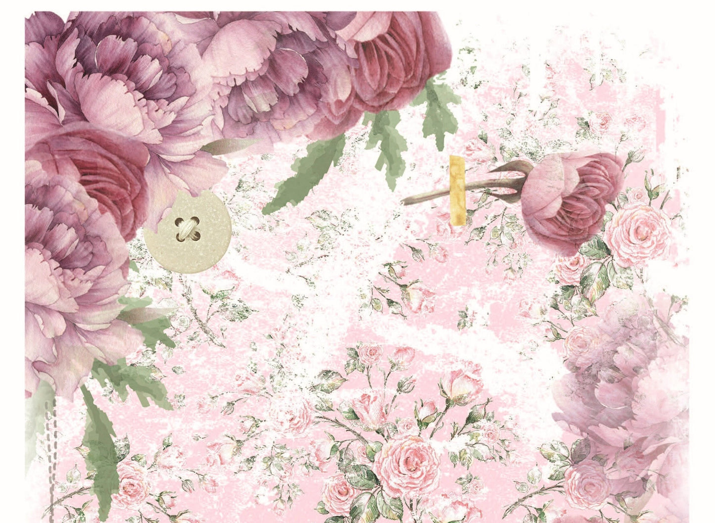 Vintage Floral Decoupage - Decoupage Art - Large Size Rice Paper for Decoupage - Decoupage Crafts