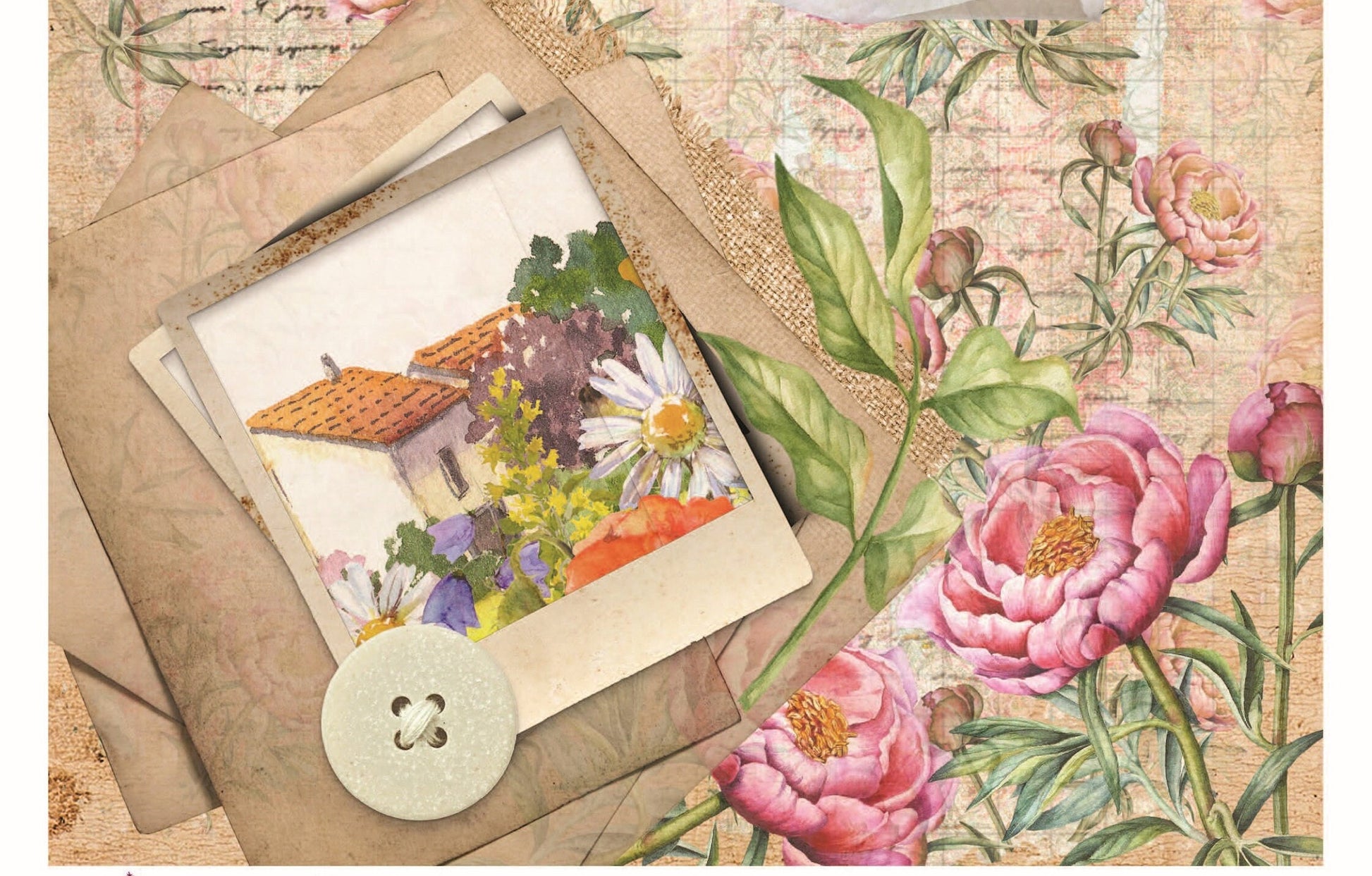 Vintage Floral Decoupage - Decoupage Art - Large Size Rice Paper for Decoupage - Decoupage Crafts