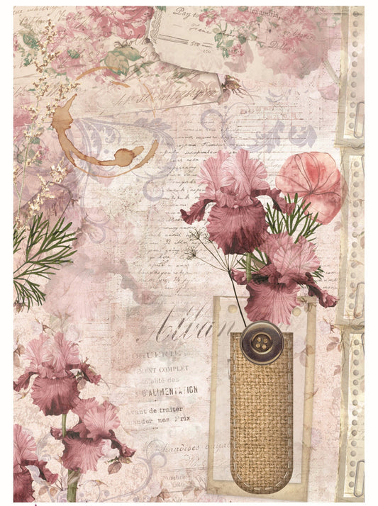 Vintage Floral Decoupage - Decoupage Art - Large Size Rice Paper for Decoupage - Decoupage Crafts