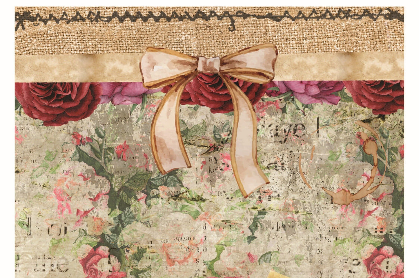 Vintage Floral Decoupage - Decoupage Art - Large Size Rice Paper for Decoupage - Decoupage Crafts