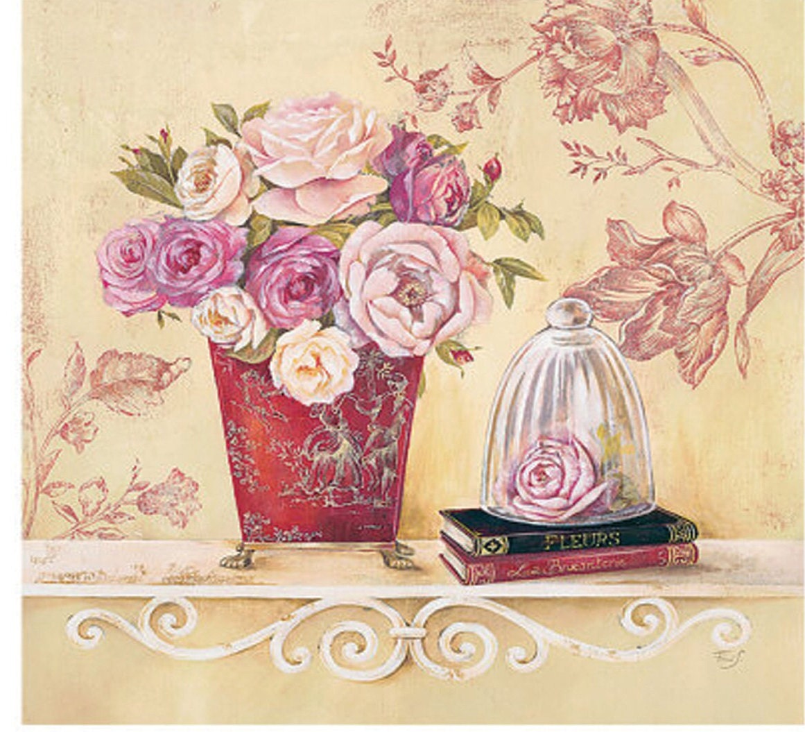 Flowers Vintage Decoupage Paper - Decoupage Art - Large Size Rice Paper for Decoupage - A3 A2 A1 A0