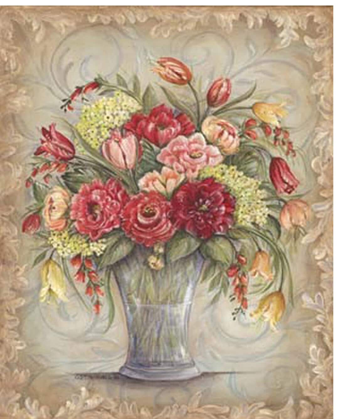 Flowers Vintage Decoupage Paper - Decoupage Art - Large Size Rice Paper for Decoupage - A3 A2 A1 A0