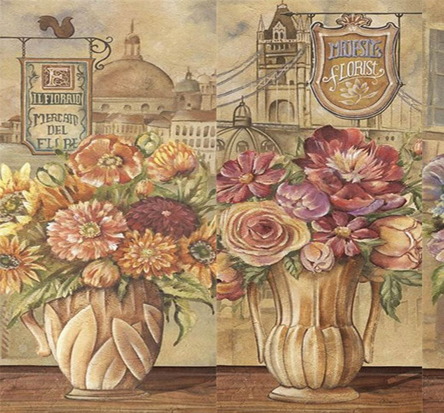 Flowers Vintage Decoupage Paper - Decoupage Art - Large Size Rice Paper for Decoupage - A3 A2 A1 A0