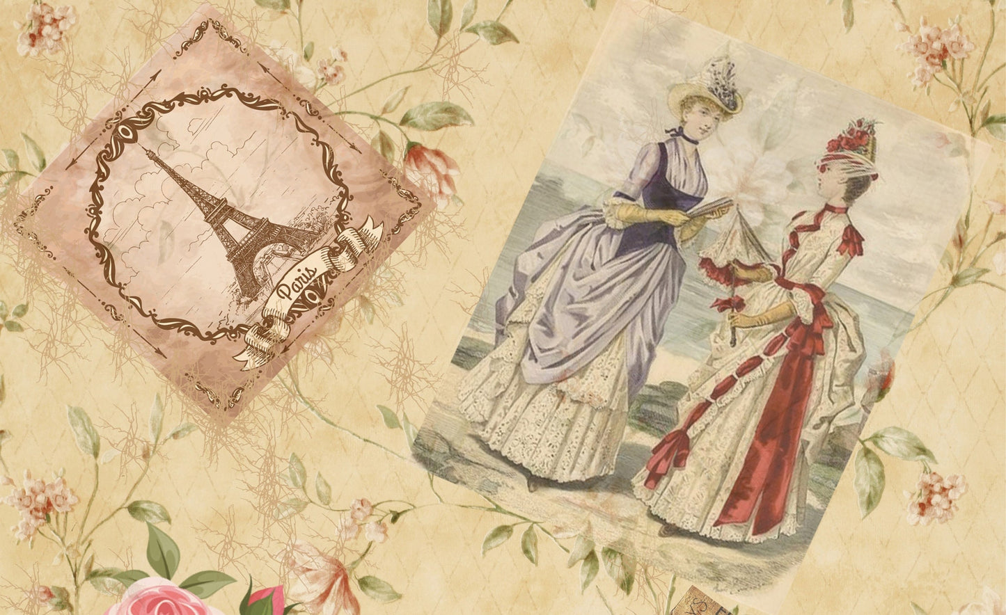 Vintage Decoupage Paper - Decoupage Art - Large Size Rice Paper for Decoupage - A3 A2 A1 A0