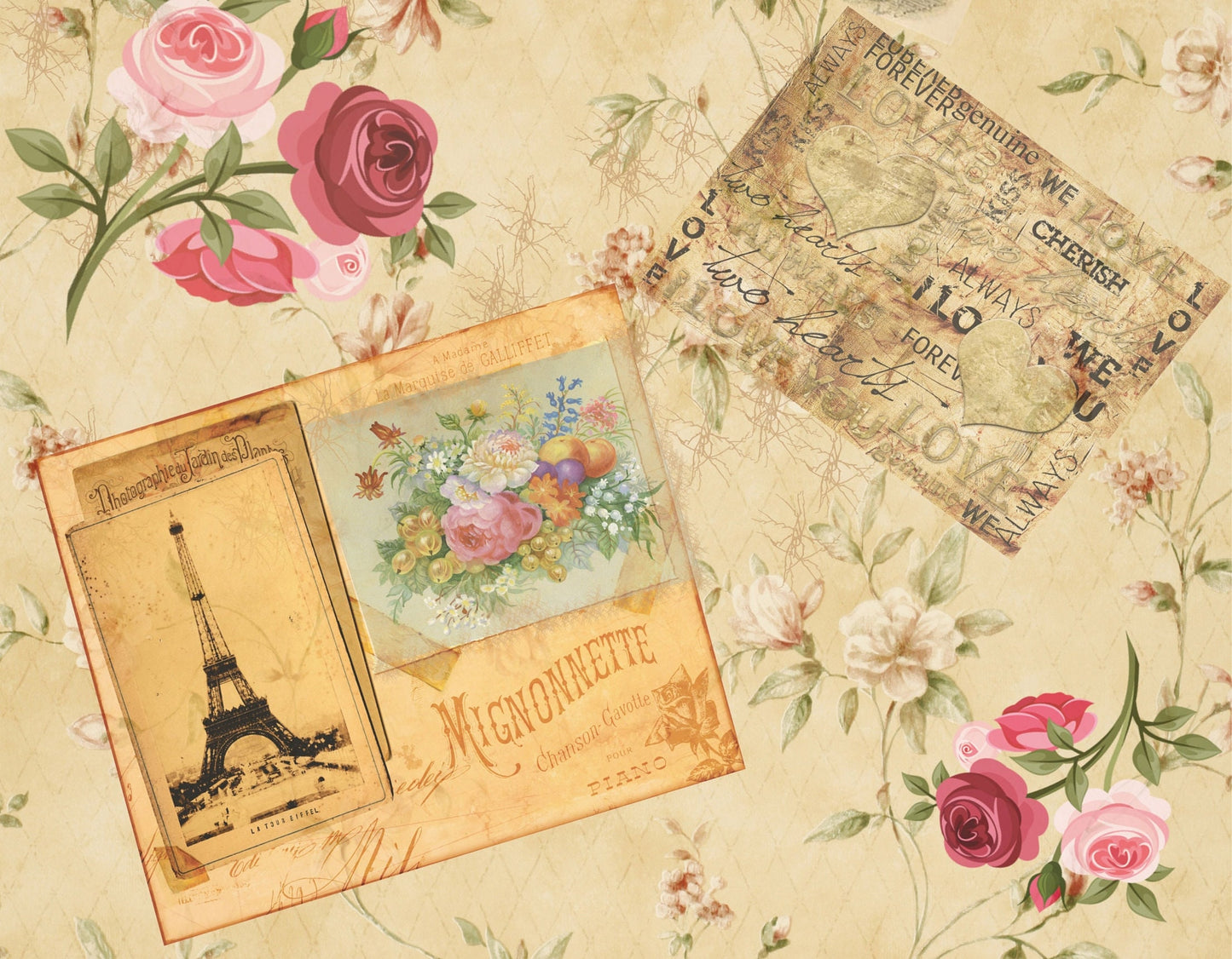 Vintage Decoupage Paper - Decoupage Art - Large Size Rice Paper for Decoupage - A3 A2 A1 A0