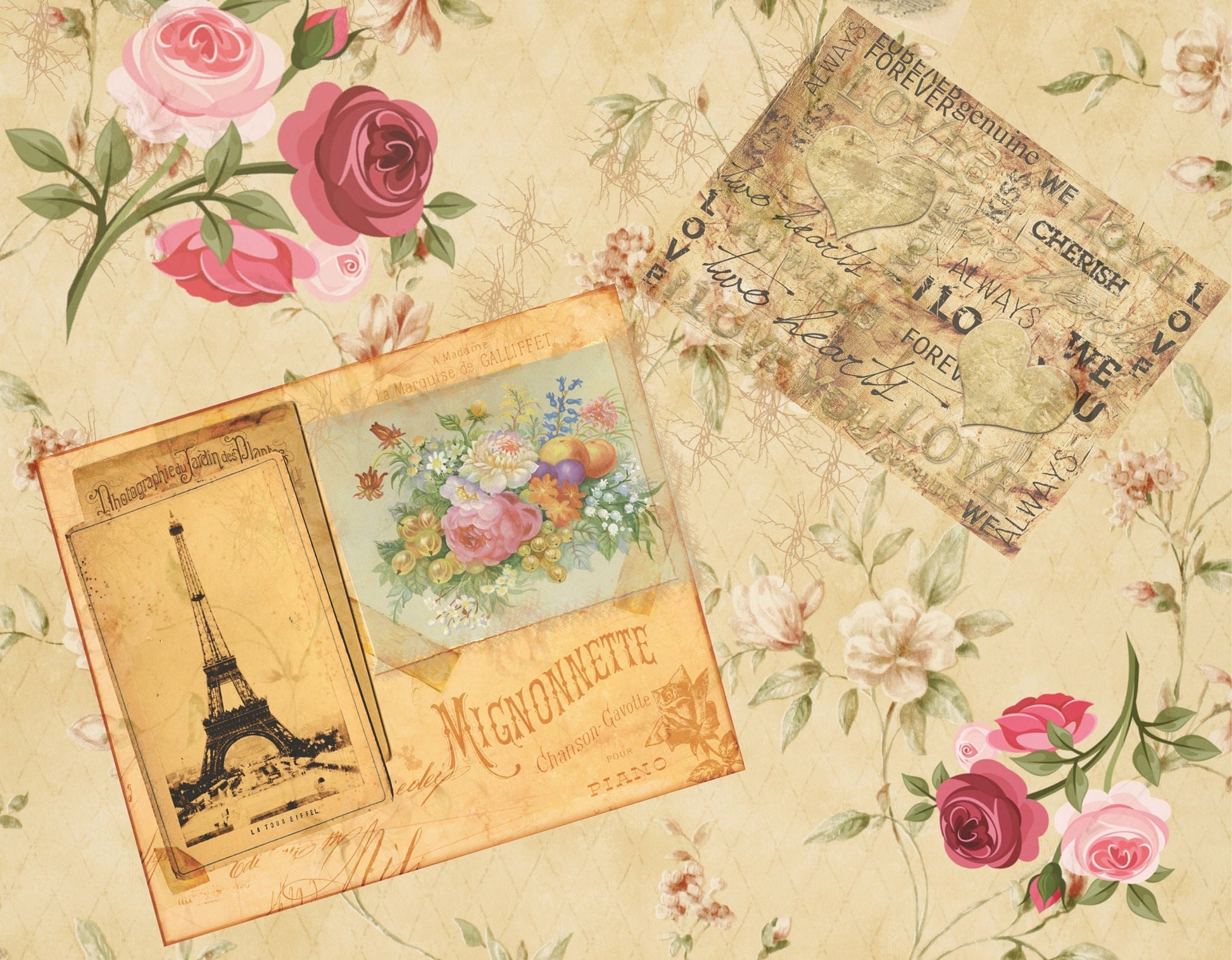 Vintage Decoupage Paper - Decoupage Art - Large Size Rice Paper for Decoupage - A3 A2 A1 A0