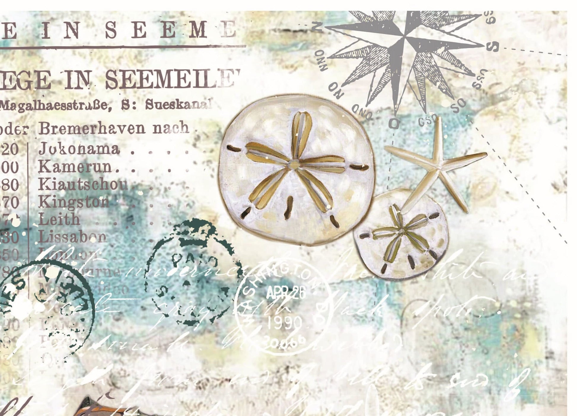 Sea Life Rice Paper for Decoupage – Furniture Decorative Paper (Large Size)