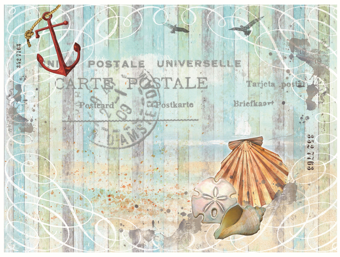 Sea Shell - Decorative Paper - Decoupage Art - Large Size Rice Paper for Decoupage - Decoupage Crafts