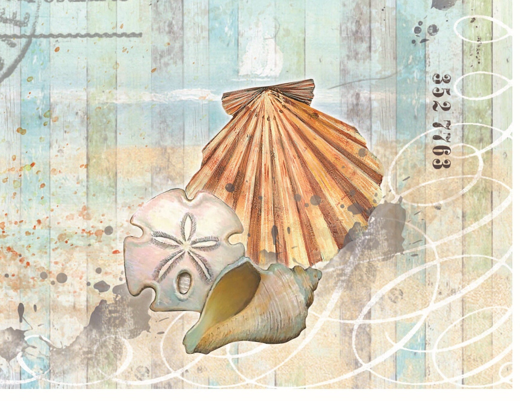 Sea Shell - Decorative Paper - Decoupage Art - Large Size Rice Paper for Decoupage - Decoupage Crafts