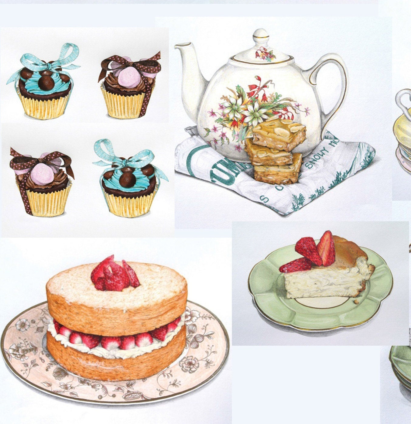 Desserts - Kitchen Decoupage Paper - Decoupage Art - Large Size Rice Paper for Decoupage - A3 A2 A1 A0