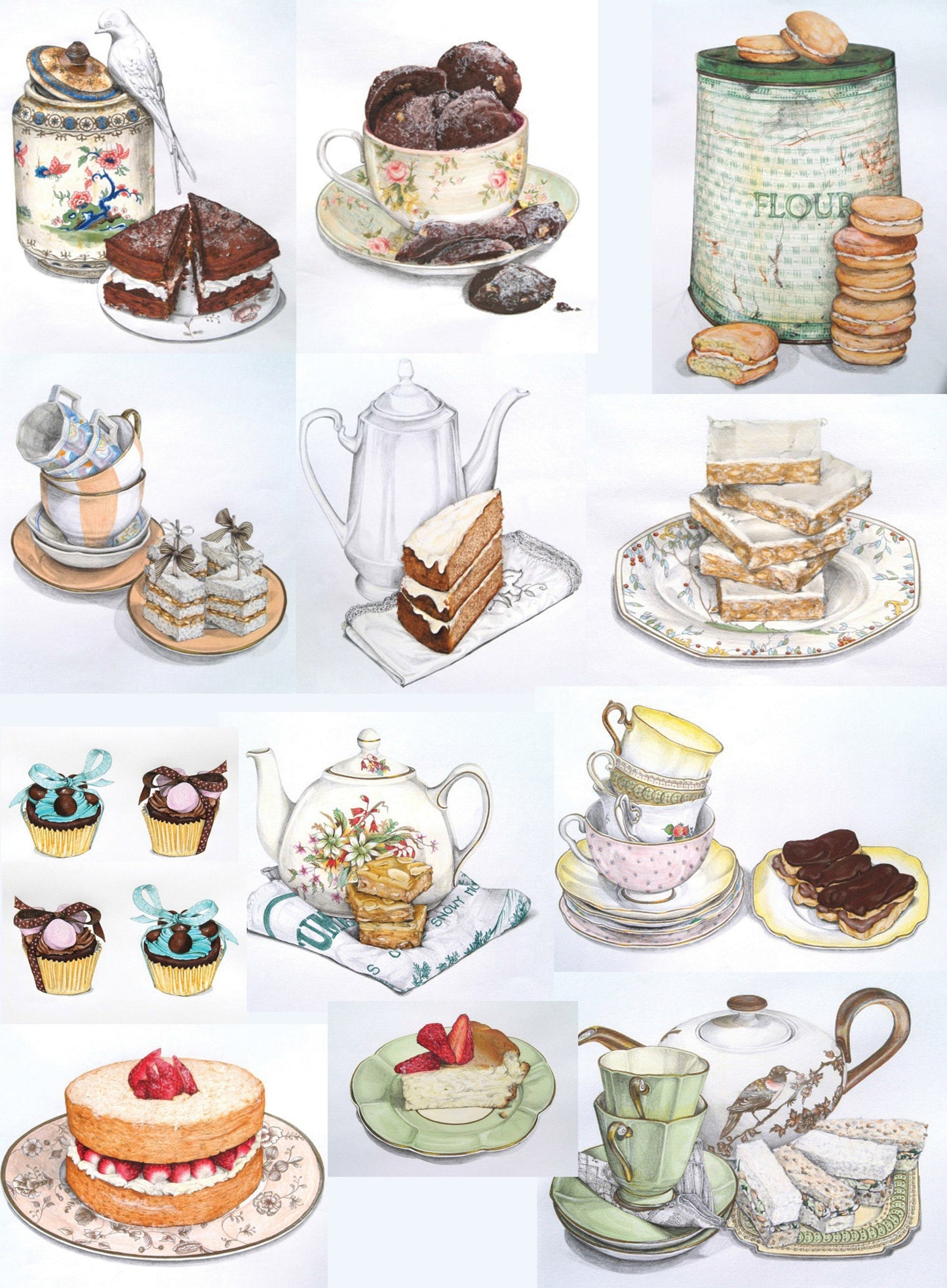 Desserts - Kitchen Decoupage Paper - Decoupage Art - Large Size Rice Paper for Decoupage - A3 A2 A1 A0