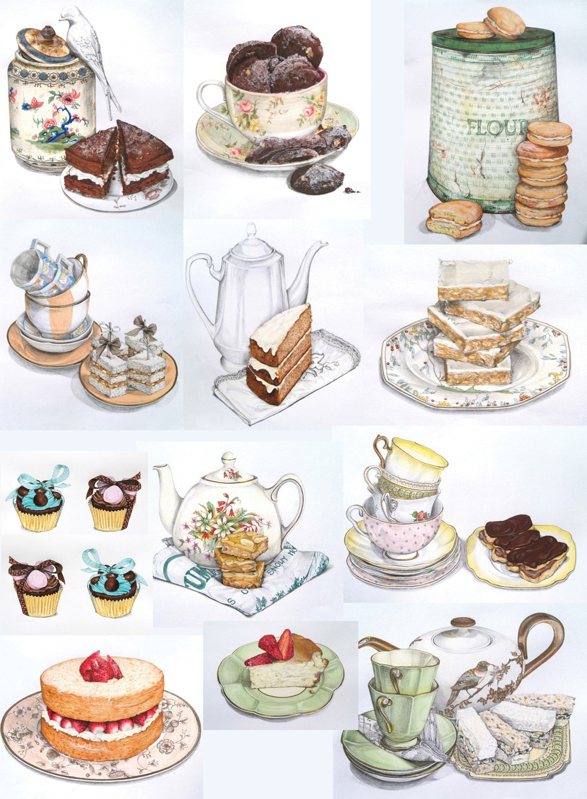 Desserts - Kitchen Decoupage Paper - Decoupage Art - Large Size Rice Paper for Decoupage - A3 A2 A1 A0