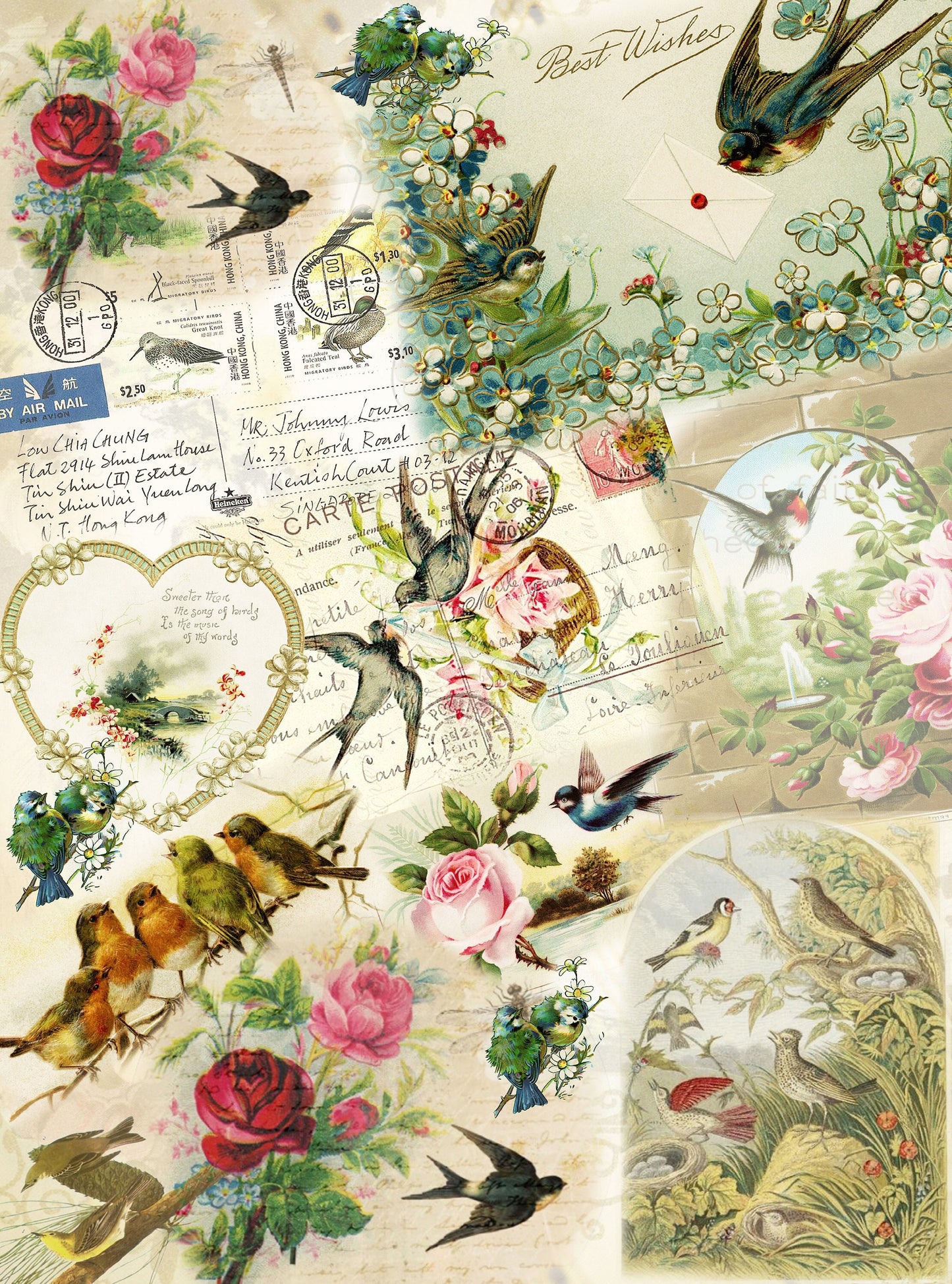 Butterfly Rice Paper for Decoupage - Furniture Vintage Decorative Paper A3 A2 A1 A0